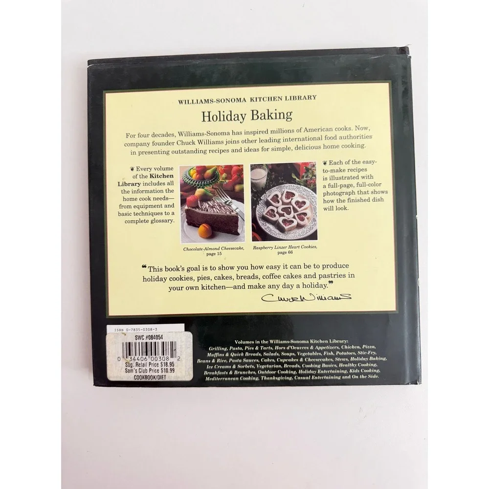 Williams-Sonoma Kitchen Library Holiday Baking Cookbook Hardcover 0783503083